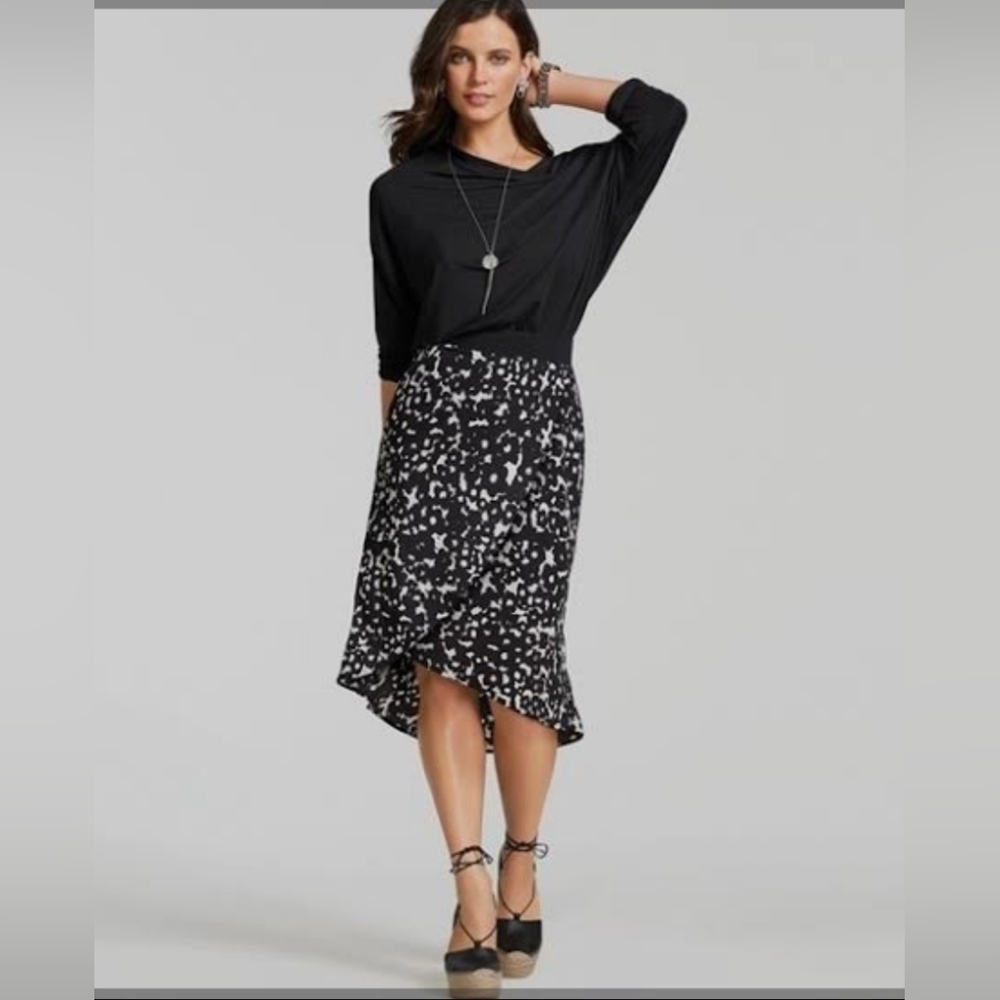 CAbi Dixon Skirt Black and White Size M